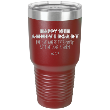 Happy 10th Anniversary Print Romantic Tumbler